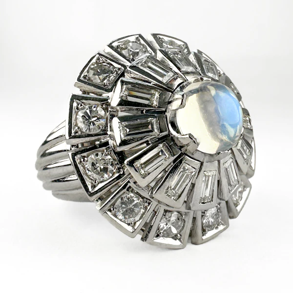 1960’s Diamond & Moonstone Cocktail Ring - Saddingtons Jewellery Stand 375 - image 3