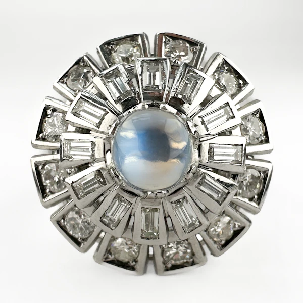 1960’s Diamond & Moonstone Cocktail Ring - Saddingtons Jewellery Stand 375 - image 2