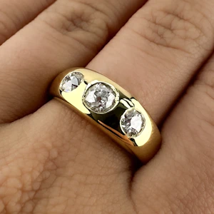 Victorian 3 Stone Gypsy Ring 1.50ct - Saddingtons Jewellery Stand 375