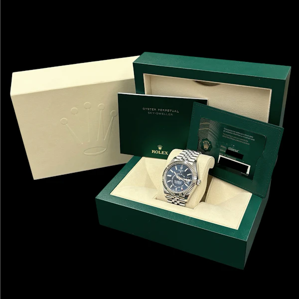 ROLEX SKY-DWELLER 326934 FULL SET 2022 BLUE INDEX JUBILEE BRACELET - image 6