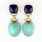 Lapis Lazuli & Turquoise Drop Earrings - Saddingtons Jewellery Stand 375 - image 1