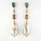Multi-Gemstone & Baroque Pearl Drop Earrings - Saddingtons Jewellery Stand 375 - image 1