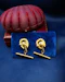 Downstairs at Grays: A fine pair of 18 Carat Yellow Gold (tested) Dog & Horseshoe Cufflinks.  Circa 1910-1920 - image 2