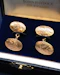 Downstairs at Grays: A Beautiful Pair of 9 Carat Yellow Gold (marked)  Oval Cuff Links Circa 1920 - image 3