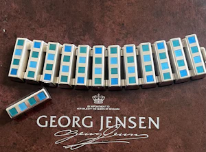 Georg Jensen Bracelet 143 & Brooch 333a by Nana Ditzel Enamel in Sterling silver Mark Constable Unit 301