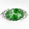 Vintage Jade & Diamond Brooch - Saddingtons Jewellery Stand 375 - image 1