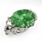 Vintage Jade & Diamond Brooch - Saddingtons Jewellery Stand 375 - image 2