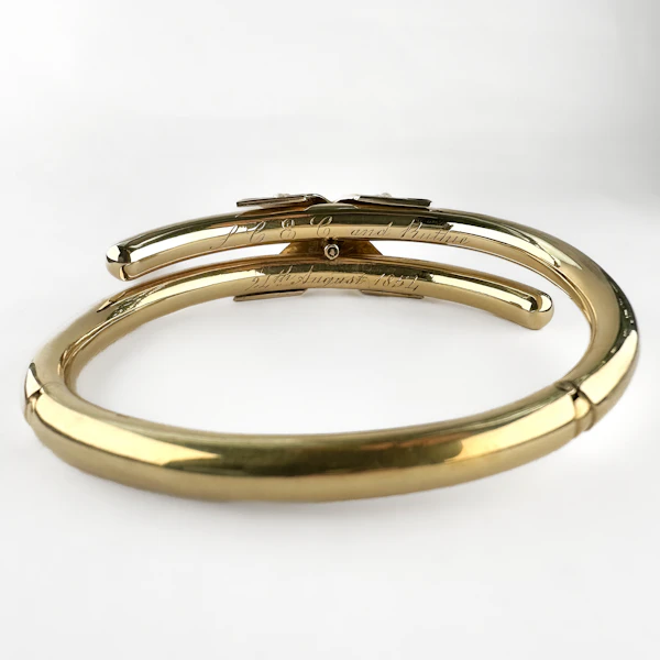 Victorian Gold Enamel & Pearl Bangle - Saddingtons Jewellery Stand 375 - image 2
