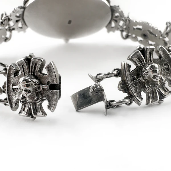 Georg Adam Scheid Art Nouveau Silver Bracelet - Saddingtons Jewellery Stand 375 - image 3