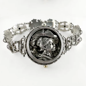 Georg Adam Scheid Art Nouveau Silver Bracelet - Saddingtons Jewellery Stand 375