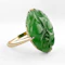 Vintage Carved Jade Ring - Saddingtons Jewellery stand 375 - image 3