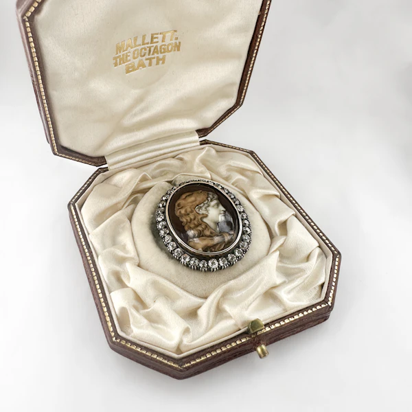 Victorian Diamond & Enamel Hercules Portrait Brooch - Saddingtons Jewellery Stand 375 - image 2