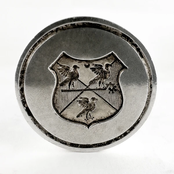 Guilloché Enamel Desk Seal With Heraldic Crest Intaglio - Saddingtons Jewellery Stand 375 - image 4