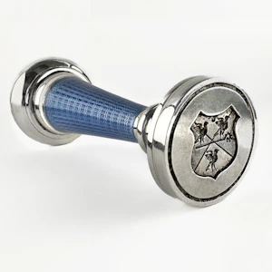 Guilloché Enamel Desk Seal With Heraldic Crest Intaglio - Saddingtons Jewellery Stand 375