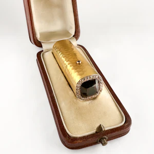 Edwardian Garnet & Diamond Scent Bottle - Saddingtons Jewellery Stand 375
