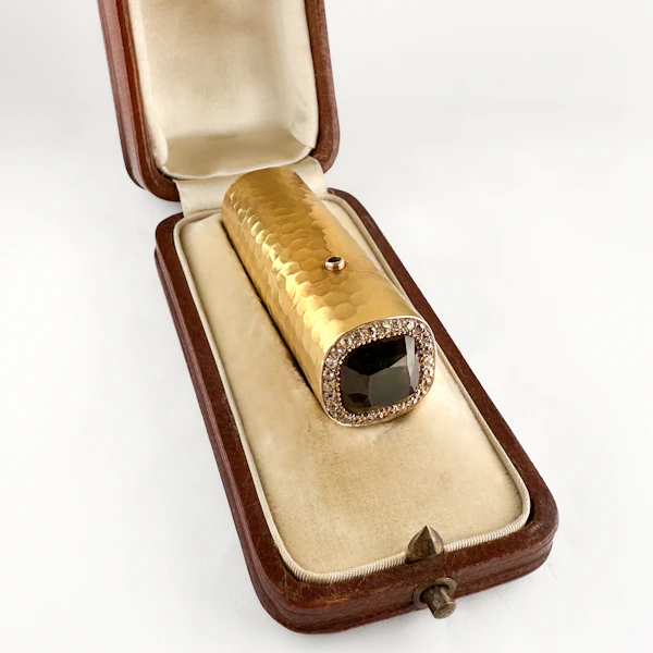 Edwardian Garnet & Diamond Scent Bottle - Saddingtons Jewellery Stand 375 - image 1