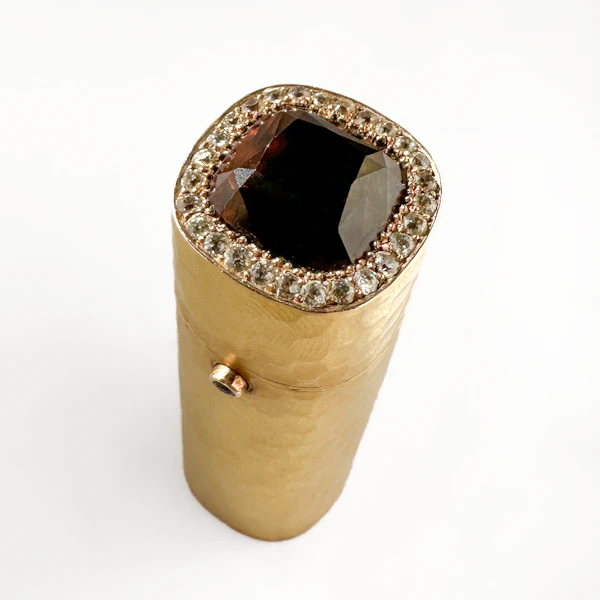 Edwardian Garnet & Diamond Scent Bottle - Saddingtons Jewellery Stand 375 - image 4