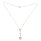 Edwardian Opal & Old Cut Diamond Drop Necklace in Platinum, c.1905 - image 2
