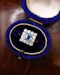 18ct Yellow Gold & Platinum Square Sapphire & Diamond Cluster Ring Circa 1920 - image 1