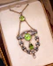 18ct Yellow Gold & Silver (tested), Peridot, Seed Pearl & Diamond Pendant, Circa  1890-1905 - image 3