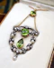 18ct Yellow Gold & Silver (tested), Peridot, Seed Pearl & Diamond Pendant, Circa  1890-1905 - image 2