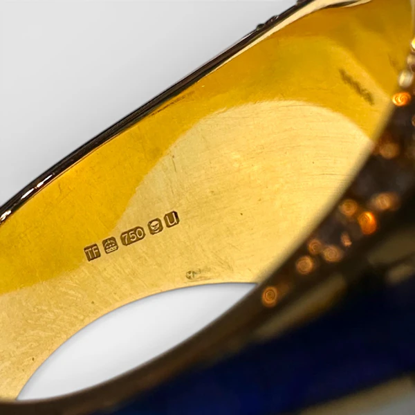 Theo Fennell “Cuban Spinner” Opening Ring In 18k Yellow Gold, Diamonds, Rock Crystal & Guilloché Enamel – London, 1994 - image 5