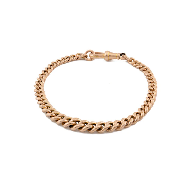 9ct Yellow Gold Graduated Curb-Link Bracelet - image 1