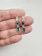 Gem emerald and old mine cut diamond drop earrings sku 8971 DBGEMS - image 2