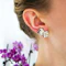 Vintage Burma Ruby Diamond and Gold Earrings, Circa 1940 - image 2