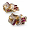 Vintage Burma Ruby Diamond and Gold Earrings, Circa 1940 - image 3
