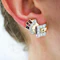 Vintage Burma Ruby Diamond and Gold Earrings, Circa 1940 - image 4