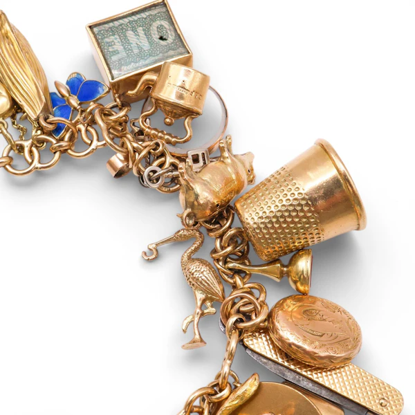 Vintage 9ct Gold Charm Bracelet, 1955 to 1971 - image 5