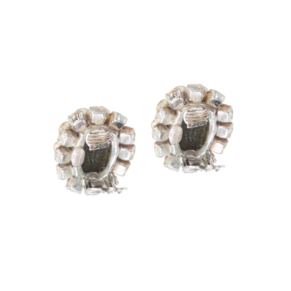 1960s Christian Dior Emerald Glass Clip On Earrings - image 2