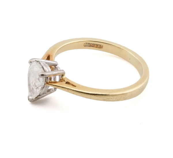18ct Gold Pear-Shaped Solitaire Diamond Ring- Spectrum Antiques - image 5