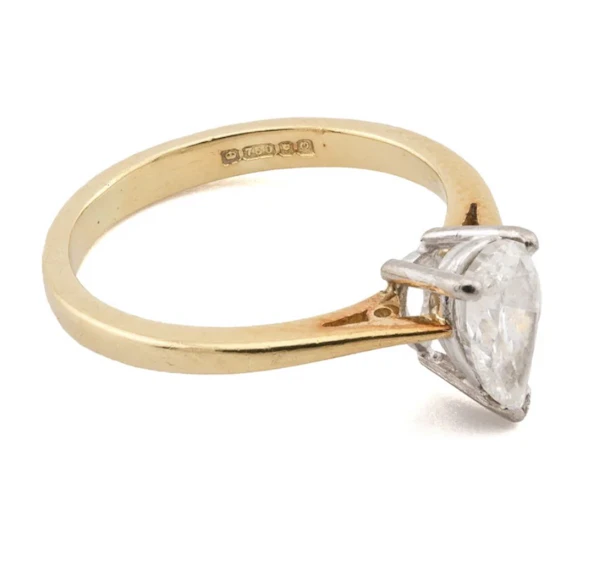 18ct Gold Pear-Shaped Solitaire Diamond Ring- Spectrum Antiques - image 4