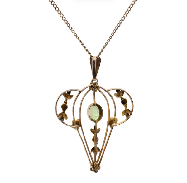 Edwardian 9ct Peridot Necklace- Spectrum Antiques - image 3