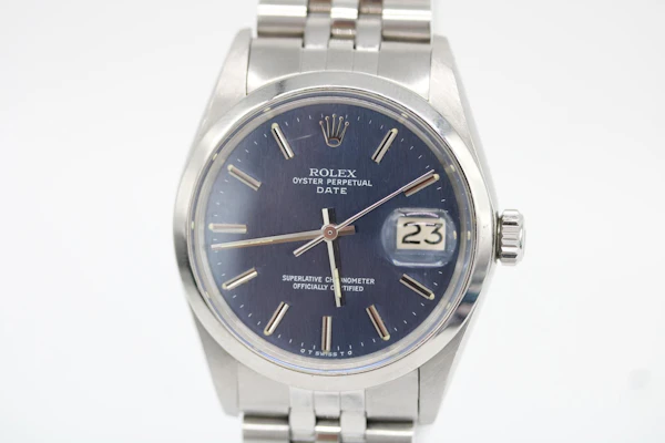 Rolex Oyster perpetual Date 1500 Blue Sigma Linen Dial - image 4