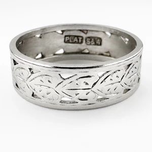 Art Deco Platinum Pierced Band - Saddingtons Jewellery Stand 375