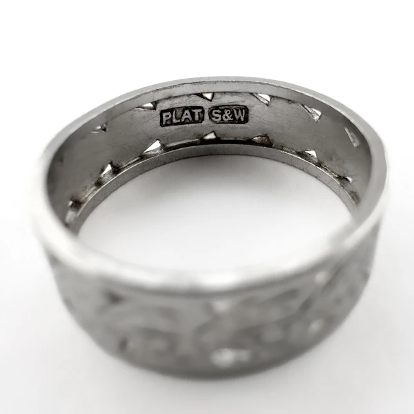 Art Deco Platinum Pierced Band - Saddingtons Jewellery Stand 375 - image 3