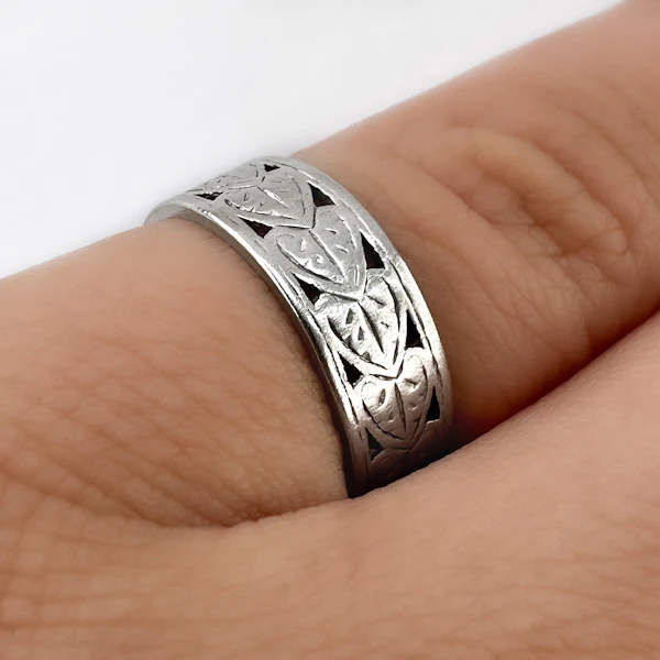 Art Deco Platinum Pierced Band - Saddingtons Jewellery Stand 375 - image 2