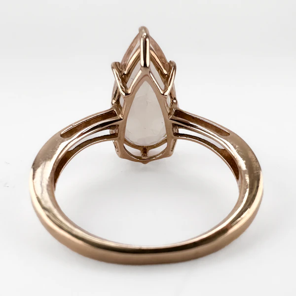 Pear-Shaped Morganite Rose Gold Ring - Saddingtons Jewellery Stand 375 - image 5