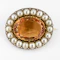 Victorian Topaz & Pearl Oval Brooch - Saddingtons Jewellery Stand 375 - image 1
