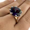 Large Vintage Amethyst & Diamond Ring - Saddingtons Jewellery Stand 375 - image 2