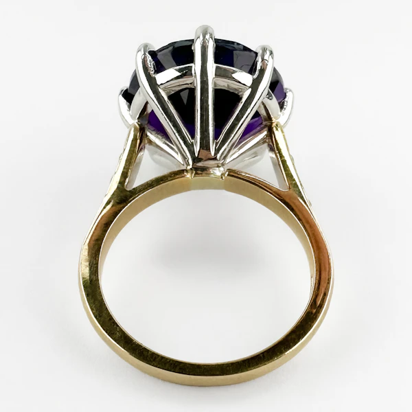 Large Vintage Amethyst & Diamond Ring - Saddingtons Jewellery Stand 375 - image 5