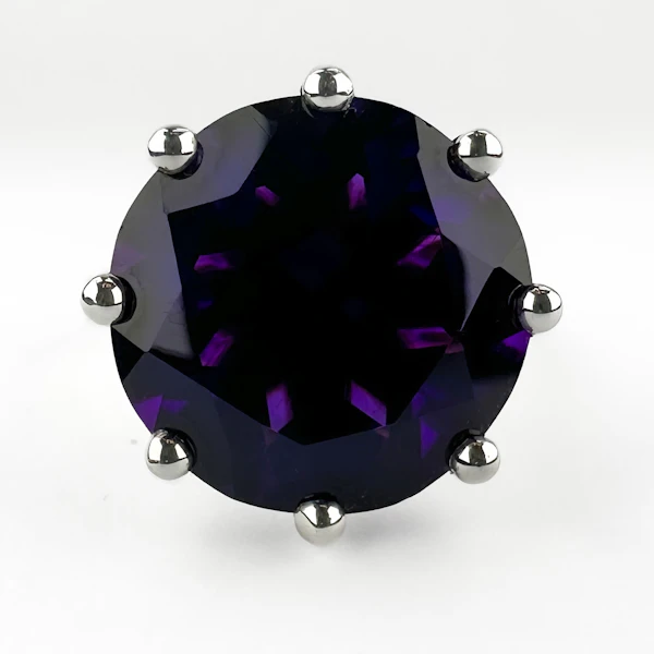 Large Vintage Amethyst & Diamond Ring - Saddingtons Jewellery Stand 375 - image 3