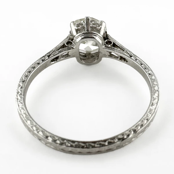 Edwardian Single Stone Diamond Platinum Ring - Saddingtons Jewellery Stand 375 - image 3