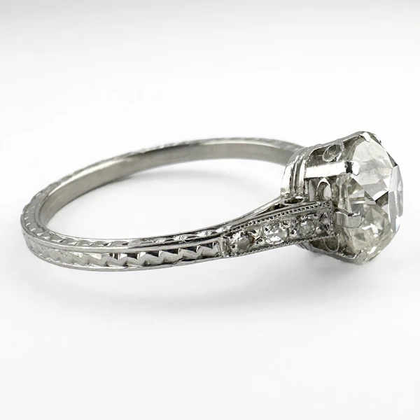 Edwardian Single Stone Diamond Platinum Ring - Saddingtons Jewellery Stand 375 - image 2