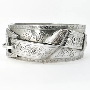 Victorian Silver Belt Cuff Bracelet - Saddingtons Jewellery Stand 375