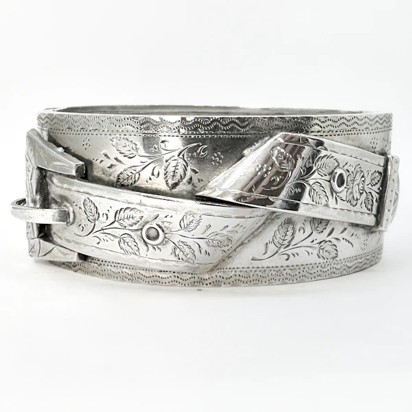 Victorian Silver Belt Cuff Bracelet - Saddingtons Jewellery Stand 375 - image 1