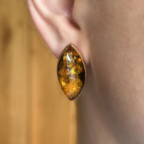 Vintage Amber Earrings - Saddingtons Jewellery Stand 375 - image 1